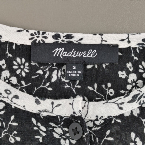 Madewell Top Small Black Meadow Branch Floral Print-Mix - Picture 4 of 15